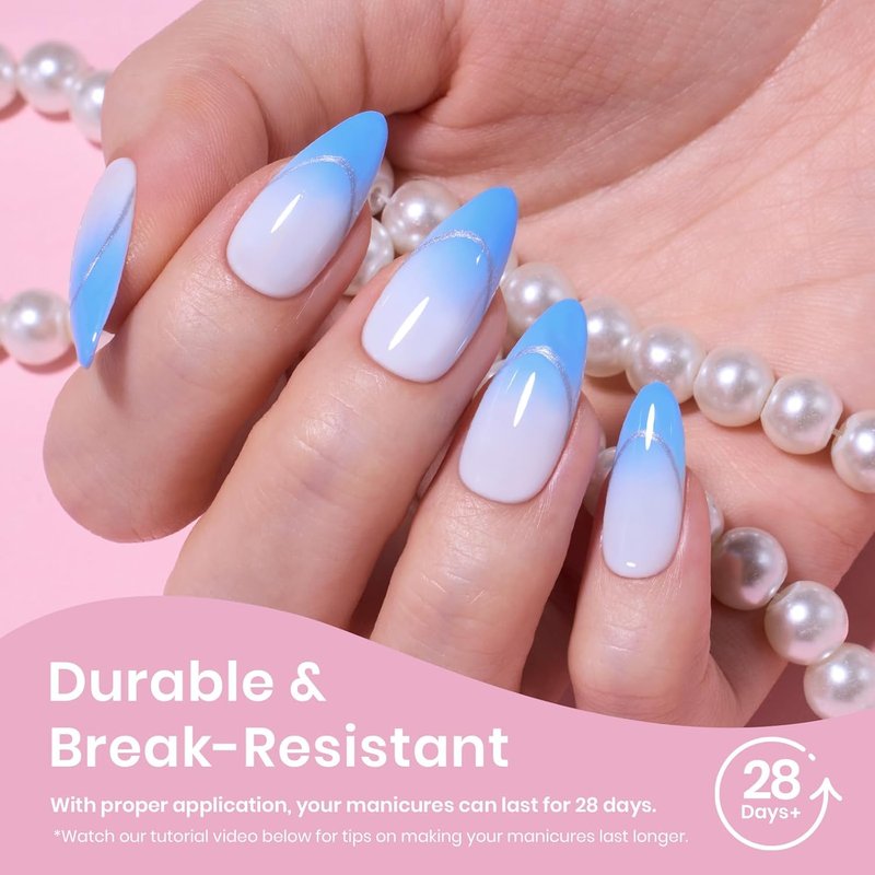 Beetles Medium Almond Nail Tips - 576pcs Pre-Etched Soft Gel | Half Matte Full Cover DIY Extensions