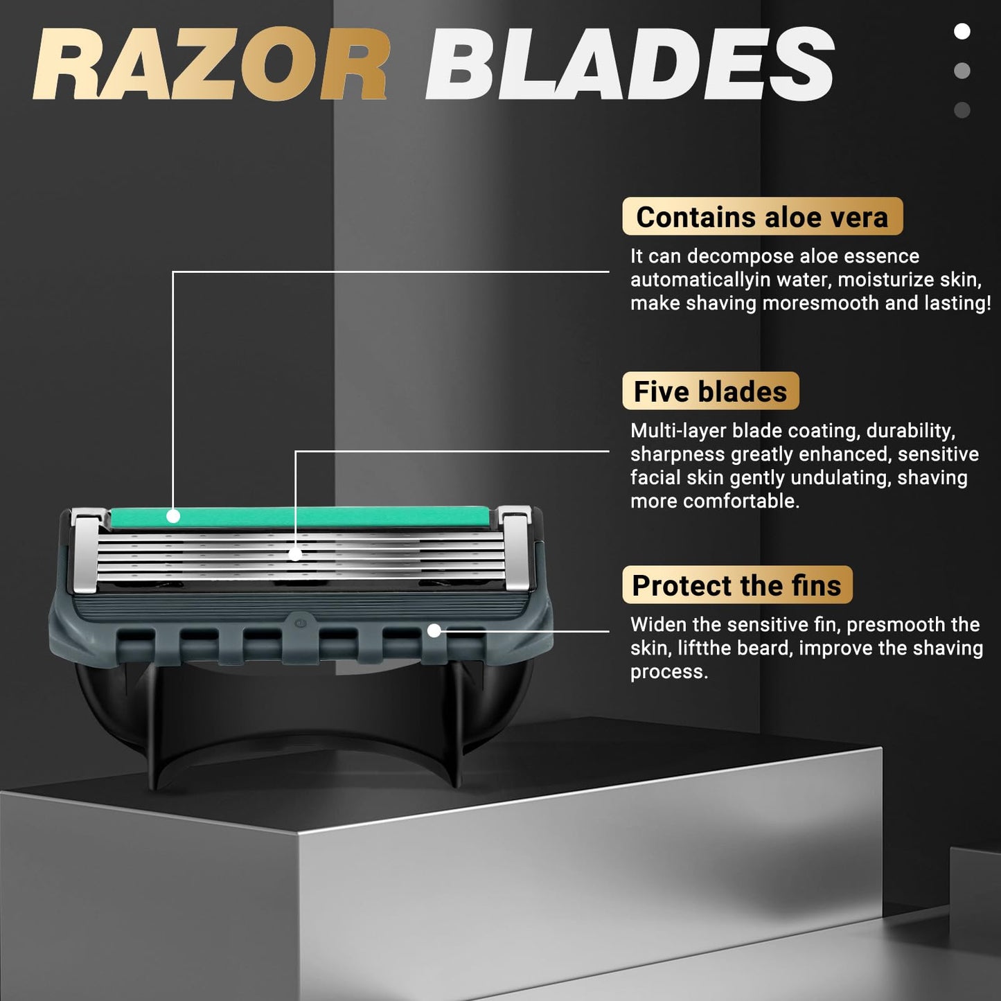 12-Blade Replacement Cartridge Set - Five-blade technology delivers a smooth shave - 2026 New Model in Teal, achieving a smooth shave while reducing irritation