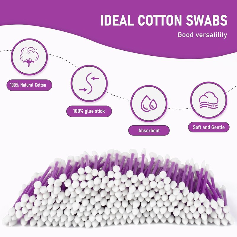 CGR Precision Cotton Swabs - 900 Pcs Pointed & Flattened Tips for Makeup Application | Versatile Use