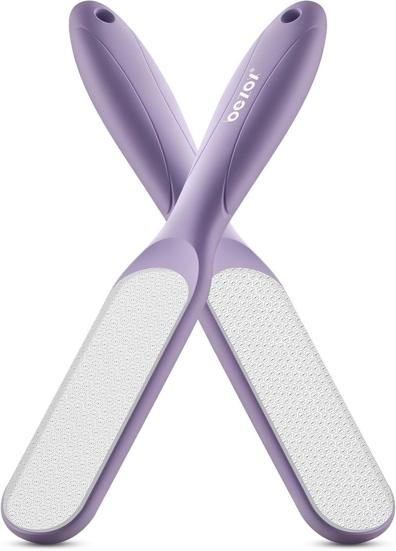 BEZOX Glass Foot File - Callus Remover for Silky Smooth Heels | Professional Pedicure Tool, Washable Foot Scraper - Purple