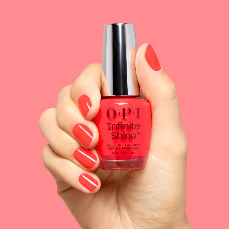 OPI Infinite Shine Pack a Cherry-on Bag | Semi-Sheer Bright Warm Candy Cherry Red Crème Long Wear Nail Polish | Trip to the Brite Side | Summer 2026 Collection