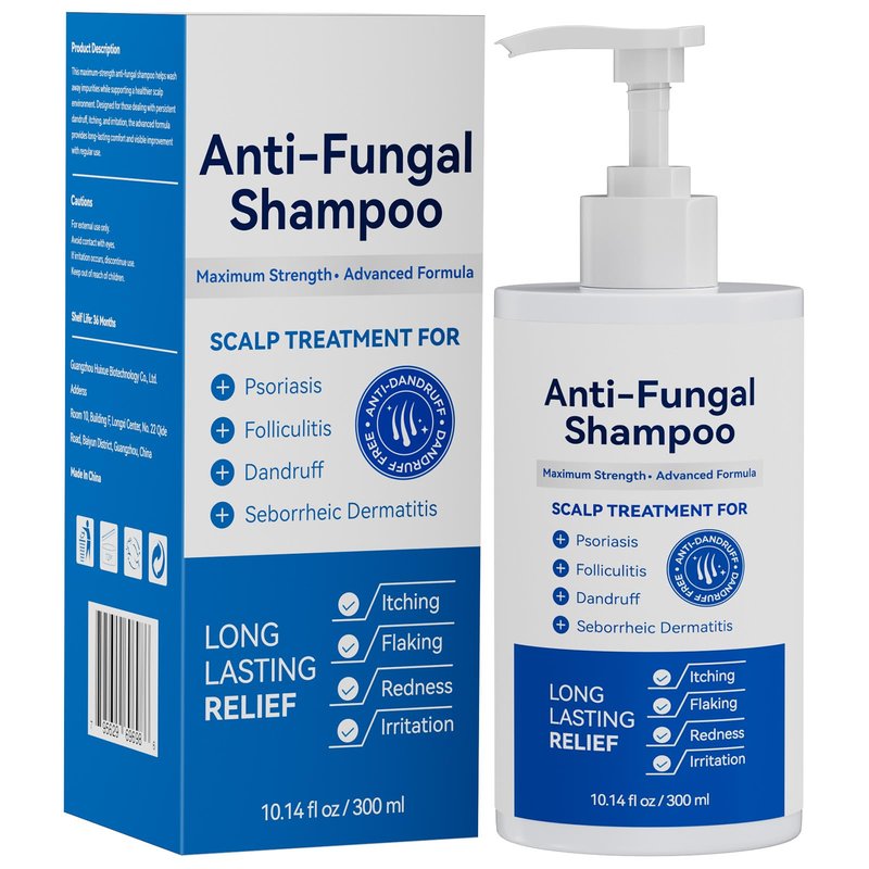 EIUQH Antifungal Shampoo for Seborrheic Dermatitis, Folliculitis, Scalp Psoriasis, Sulfate & Paraben-Free, Anti-Dandruff Formula for Itching, Dryness, and Scalp Relief for Men and Women, 10.14 FL OZ