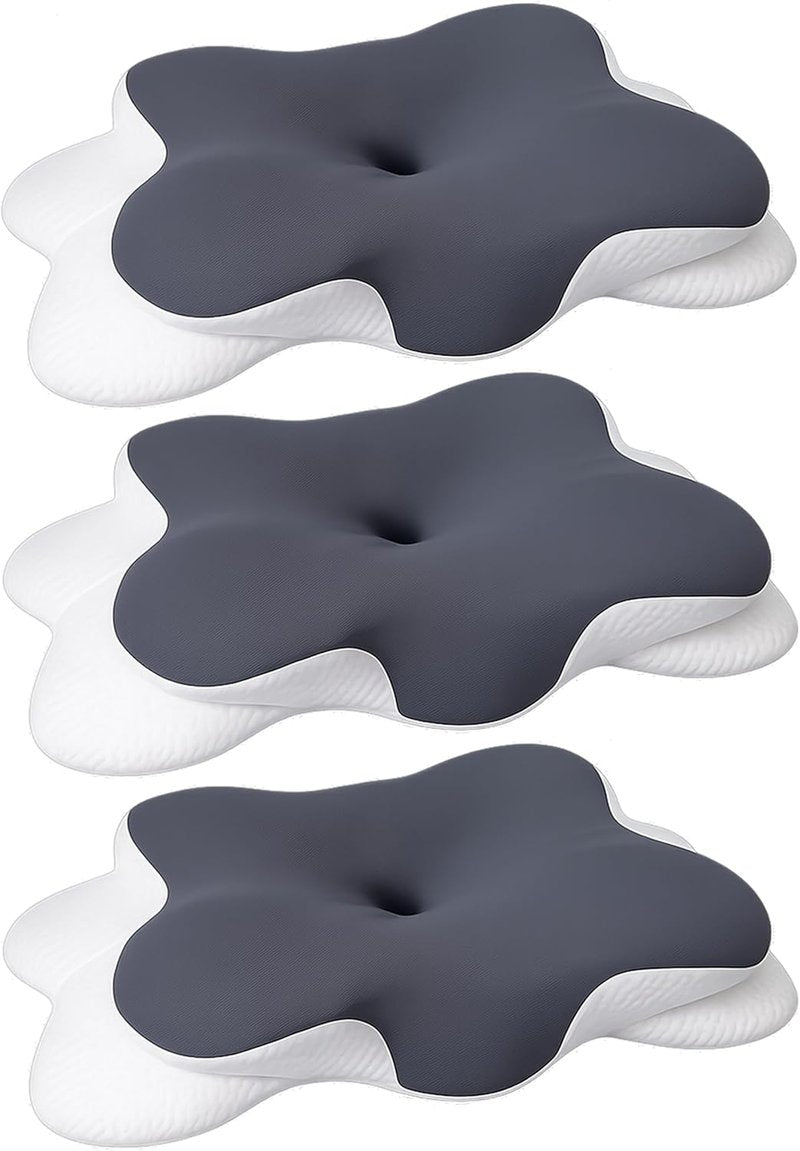 Skiennix Ergonomic Memory Foam Cervical Neck Pillow - Cooling Comfort for Side, Back & Stomach Sleepers | Pack of 3