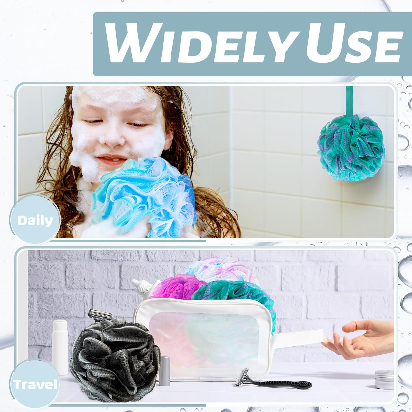 10 Pack Bath Sponges Loofahs 40g,Soft Mesh Shower Loofahs,Body Scrubber Bath Balls for Women and Men Children Washing,Beauty Bathing Accessories,Set of 5 Flower Color