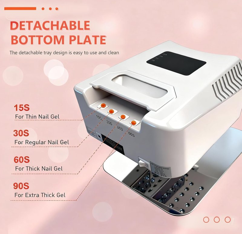 Cordless LED UV Nail Lamp - Professional Fast Curing Gel Dryer | 2 Pcs 5200mAh Battery Set, Portable Acrylic Manicure Light (White)