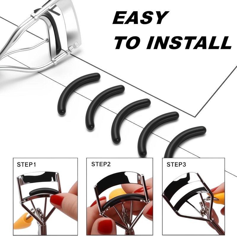 Elf | 30-Pack Eyelash Curler Refills - Silicone Rubber Pads for Perfect Curling | Black