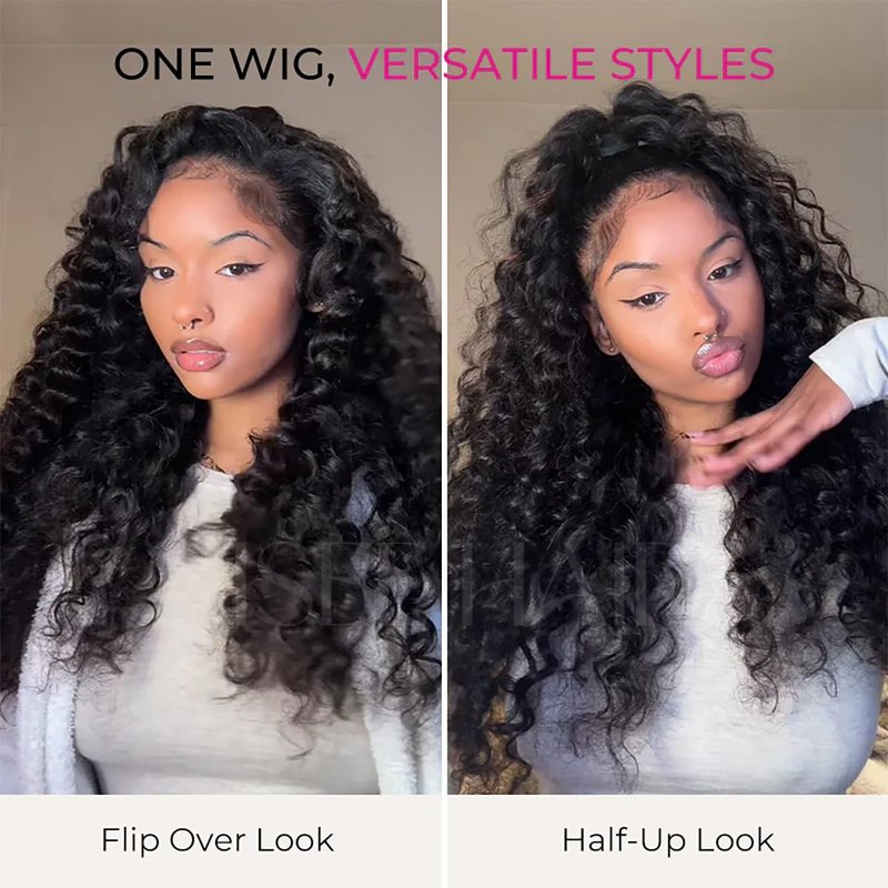 ISEE Half Wig - Human Hair Loose Deep Wave | 180% Density, Beginner-Friendly, 26 Inch