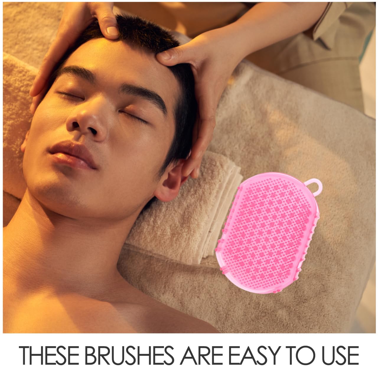 Healifty Massage Brush 2-Pack Double-Sided Silicone Body Scrubbers for Bath Exfoliating and Relaxation Convenient Household Spa Tool with Comfortable Grip 5.90X4.29X0.98In