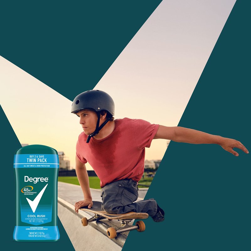 Degree Antiperspirant Deodorant Cool Rush | 48-Hour Protection | For Men | 2.7 oz, Pack of 6