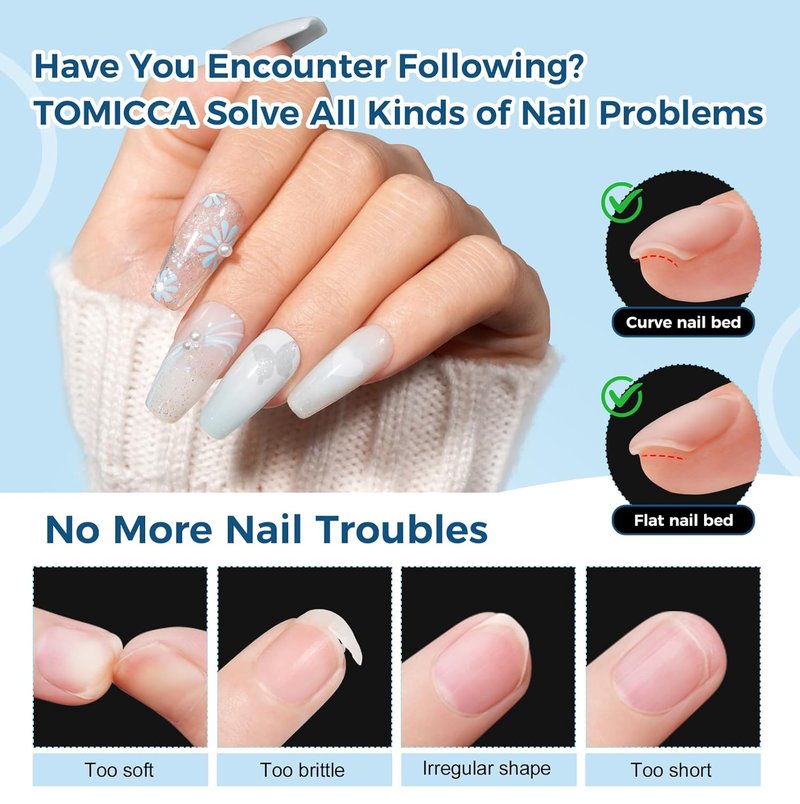 Coffin Nail Tips - 240pcs Soft Gel Half Matte Pre-Shaped Clear Fake Nails | Perfect for Beginners & Professionals