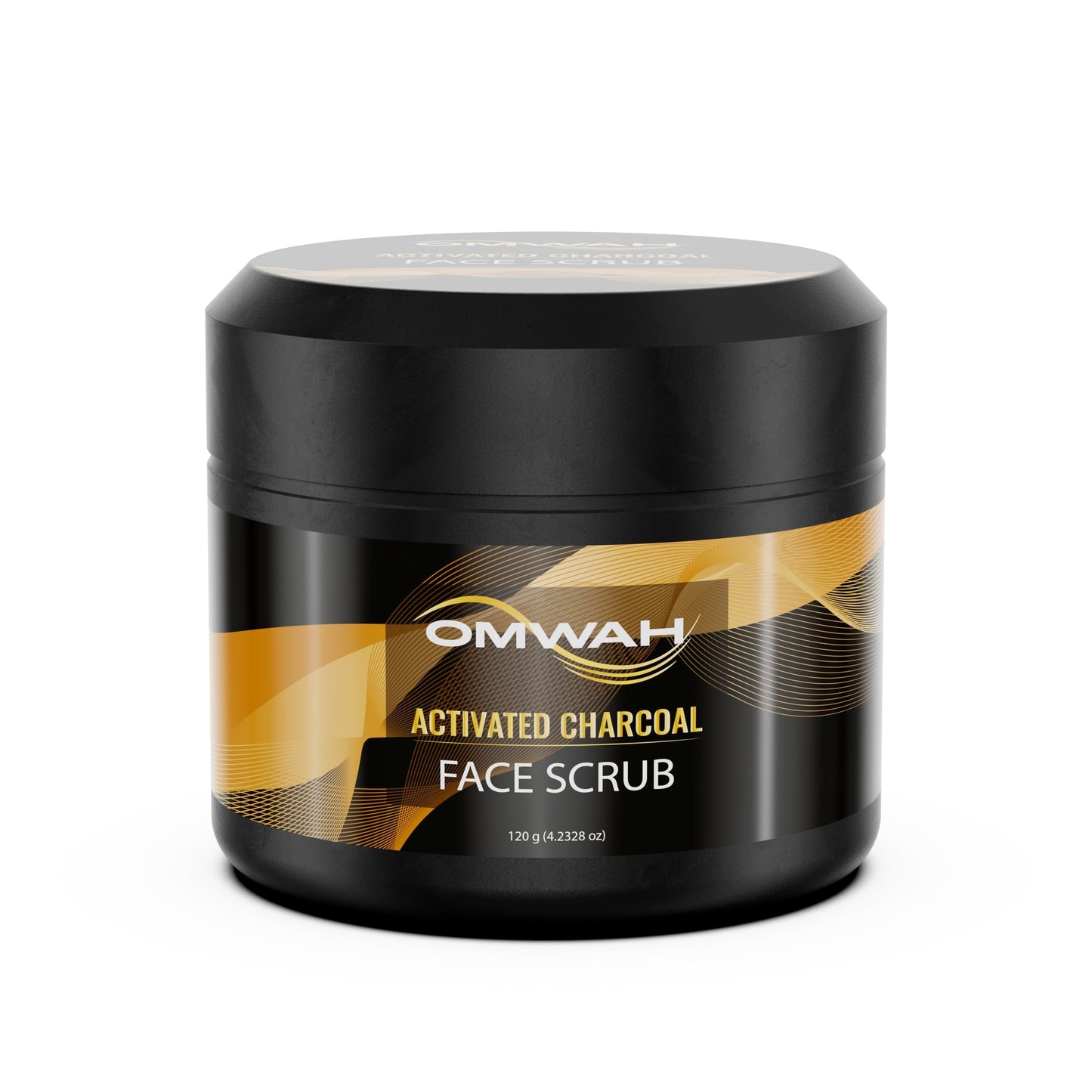 OMWAH Activated Charcoal Face Scrub - Microdermabrasion Mens Exfoliating Face Wash (4.23oz)