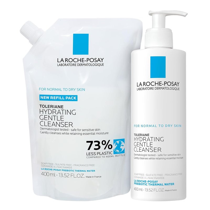 La Roche-Posay Toleriane Hydrating Face Cleanser - Gentle Daily Wash With Niacinamide & Ceramides | For Dry & Sensitive Skin