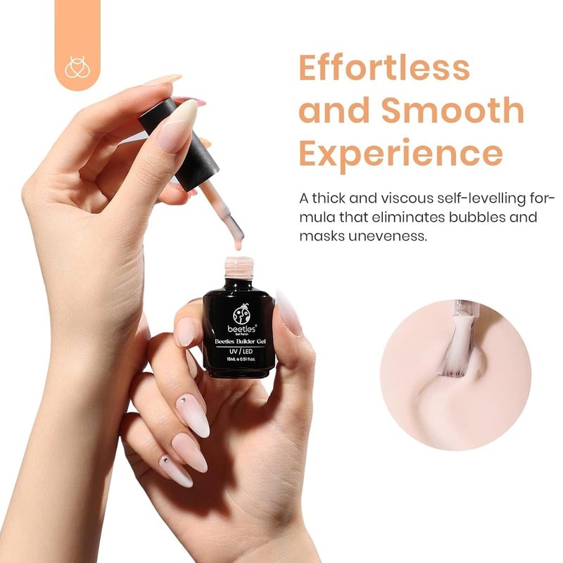 Beetles Builder Gel for Nails Building Apex Strengthening Extension for Beginner DIY Salon at Home,Jelly Builder Gels,UV LED Lamp Need