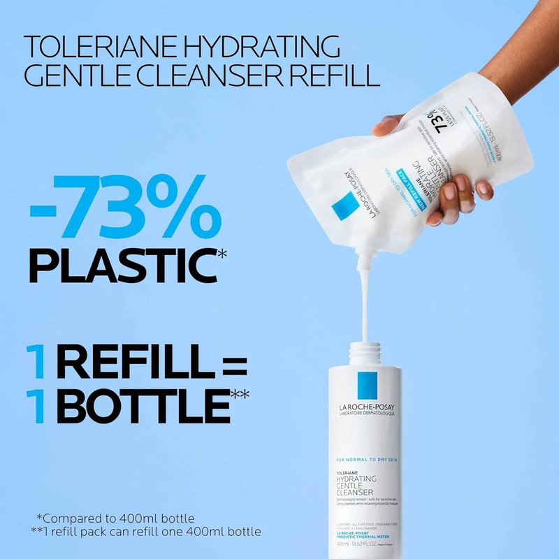 La Roche-Posay Toleriane Hydrating Face Cleanser - Gentle Daily Wash With Niacinamide & Ceramides | For Dry & Sensitive Skin