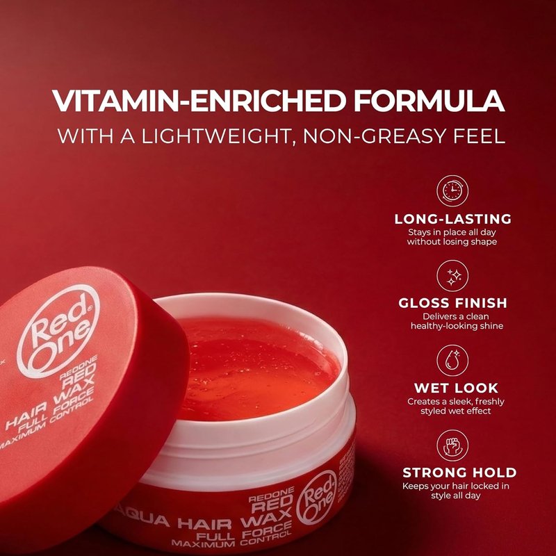 Redone Hair Wax - Ultra Hold Styling Wax for Men & Women | 150ml, High Shine, Non-Sticky Finish, Strawberry Scent