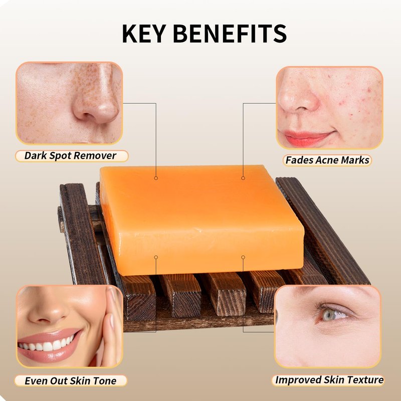 ceedoo Kojic Acid Soap for Dark Spot Remover Bars with Turmeric, Vitamin C, Retinol, Collagen with Hyaluronic Acid, Vitamin E, Shea Butter, Castile Olive Oil - 3.52 OZ x 2 Bars with Soap Holder & Bag