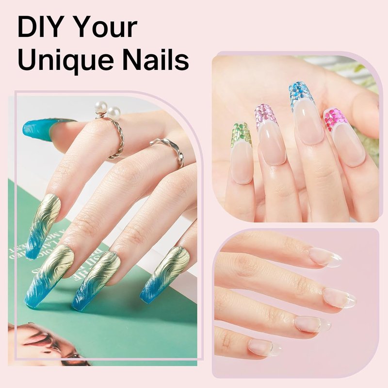 MIZHSE Nail Builder Gel - 30g Clear Hard Extension Strengthener for 3D Nail Art | DIY Sculpting Kit with Dual Forms & Brush