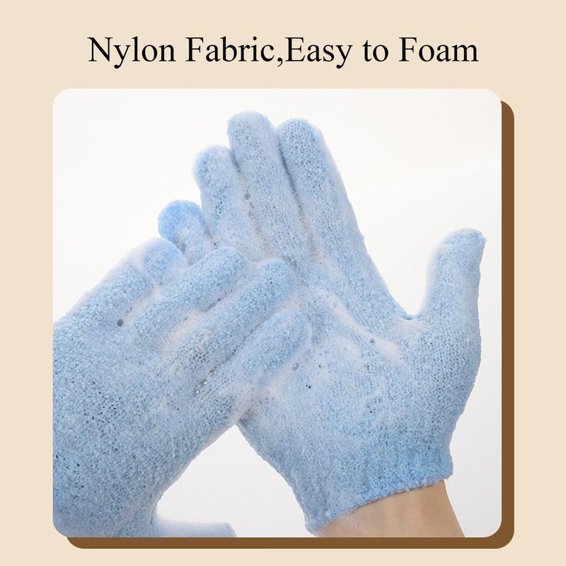 MOLOPPO 2 PCS Exfoliating Glove, Scrub Gloves Exfoliating, loofah, Body Exfoliator, Bath Gloves（Yellow）