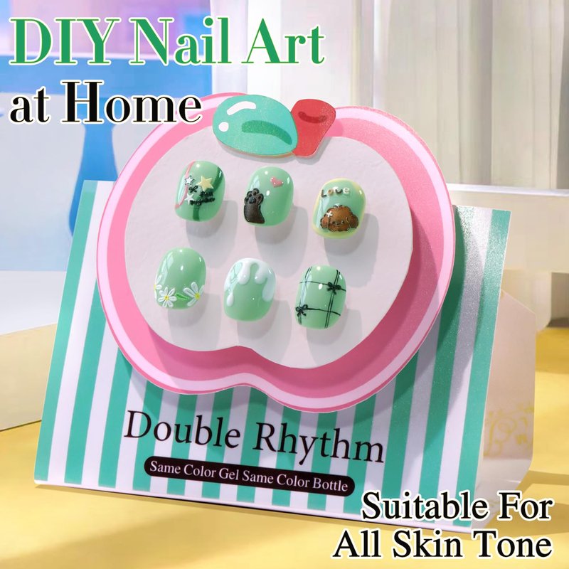 Double Rhythm 15ML Gel Nail Polish Pure Sheer Same Color Same Bottle Soak Off Gel Polish Art Manicure Salon DIY at Home for Women (Light Sage Green-A1773)