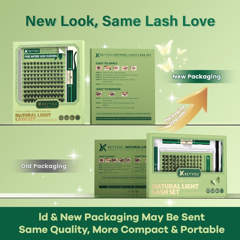 Natural Lash Clusters Kit - 144Pcs DIY Eyelash Extensions with D Curl 8-16mm, Bond & Tweezers Included