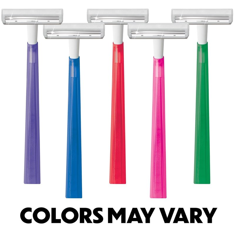 BIC Silky Touch Women's Disposable Razors - 2 Blades, Pretty Pastel Handles | 40 Count Value Pack