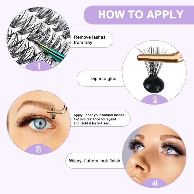 B&Q Lash Clusters - 280PCS Natural Eyelash Extensions | 30D & 40D C Mix for Comfortable DIY Glam