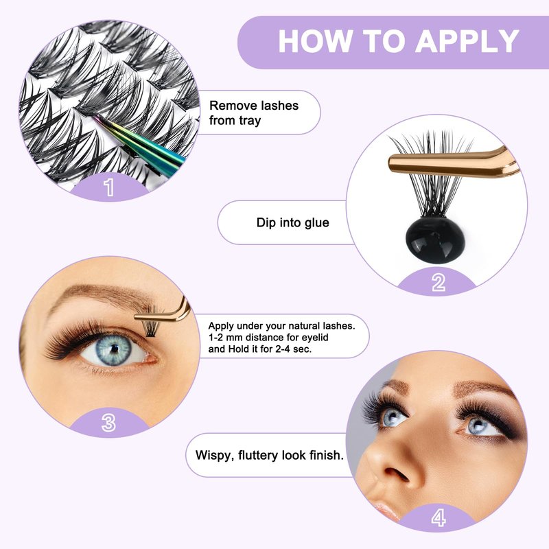 B&Q Lash Clusters 280PCS Natural Eyelash Clusters 40D D 9-16mm Individual Lash Wispy Eyelash Extension with Soft Thin Band Classic Look Pestañas Postizas Comfortable DIY at Home(40D-D-9-16mm)