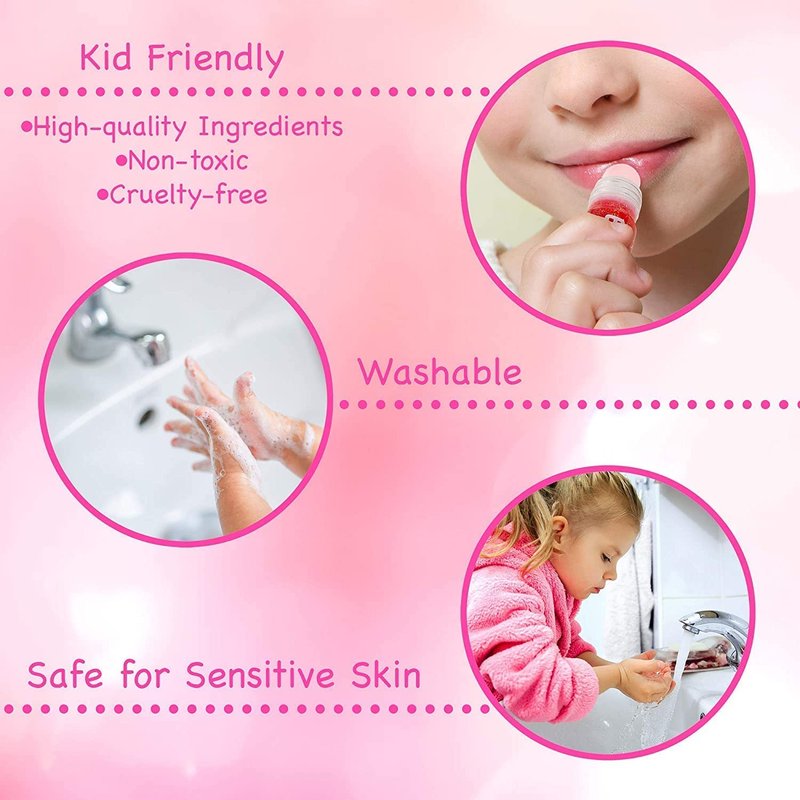 Skiennix 12pc Fruit Flavored Lip Gloss Necklace Set - Non-Toxic Wearable Gloss | Perfect Party Favors for Kids & Teens