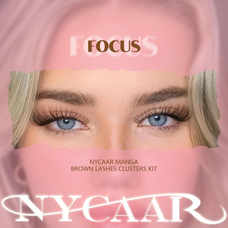 NYCAAR Velure Natural Brown Lash Clusters Kit Wispy Invisible Band Lash Extension Kit 120pcs Venus Lashes Clusters in C Curl 8-16mm with Bond and Seal, Remover & Applicators for Beginner DIY at Home