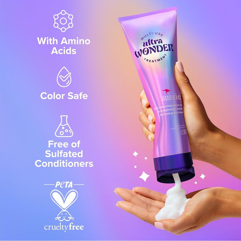 Aussie Ultra Wonder Treatment - Leave-In & Pre-Wash for All Hair Types | 8oz, Amino Acids Enriched