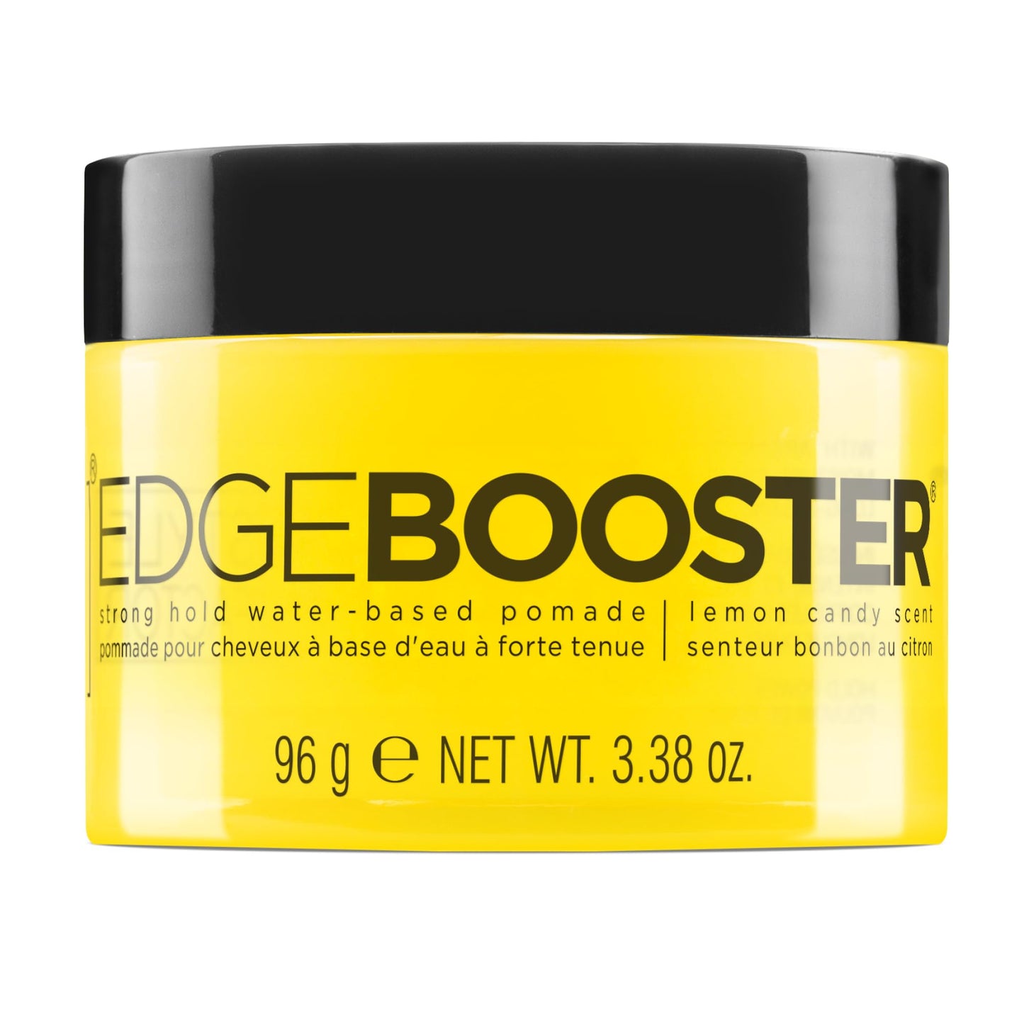 Style Factor Edge Booster Strong Hold Water-Based Pomade | Formulated with Argan Oil for Moisture & High Shine | Long Lasting Edge Control Gel | Lemon Candy, 3.38 oz