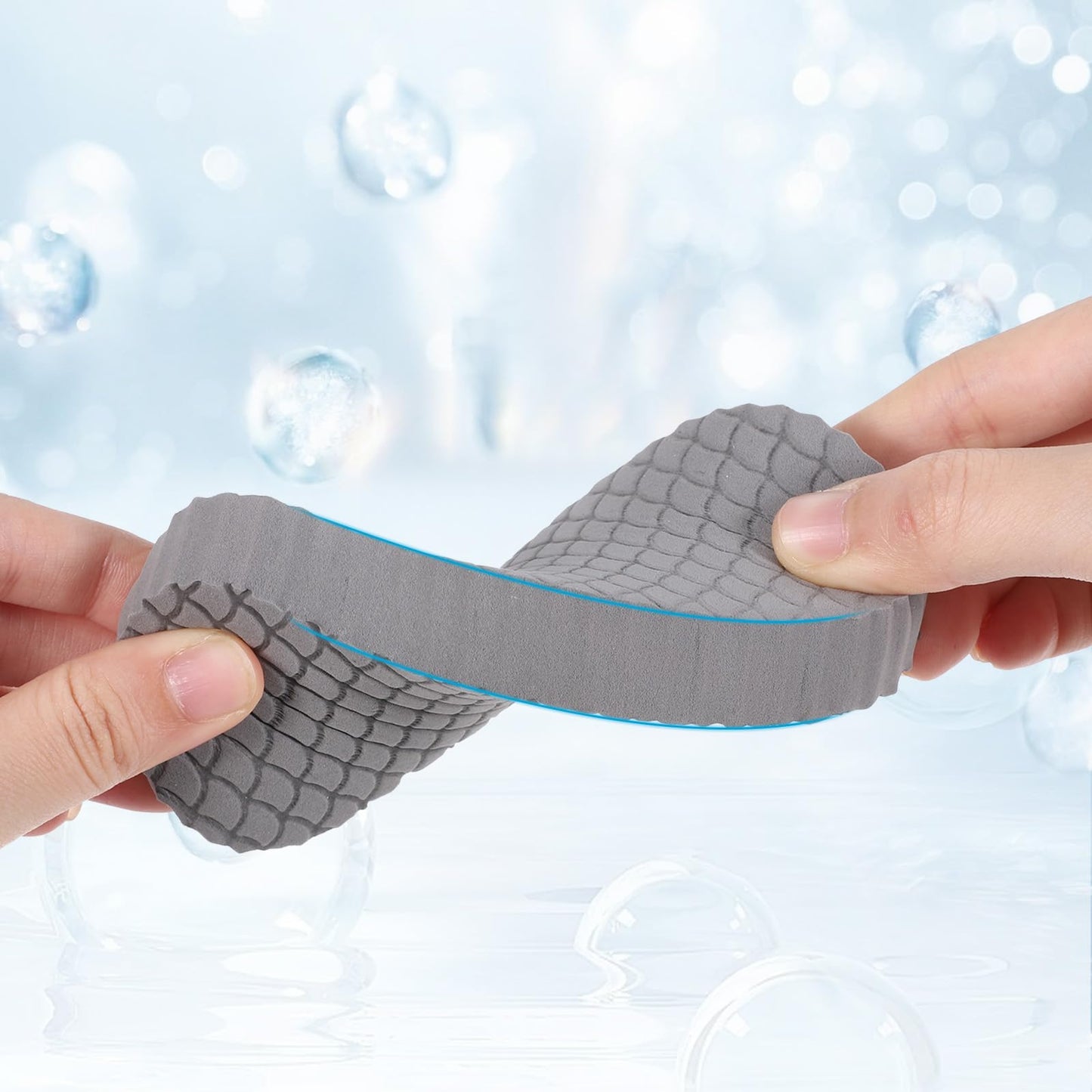 ElevateTech Exfoliating Bath Sponge, 4 Pcs Soft Exfoliating Bath Sponges for All Skin Types Gentle Skin Friendly and Reusable Body Scrubber Dead Skins Remover for Adults Men Women