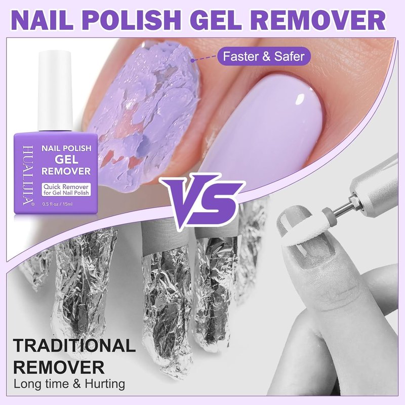 Gel Nail Polish Remover - Quick & Easy 3-5 Minute Formula | 2-Pack, 0.5 Floz