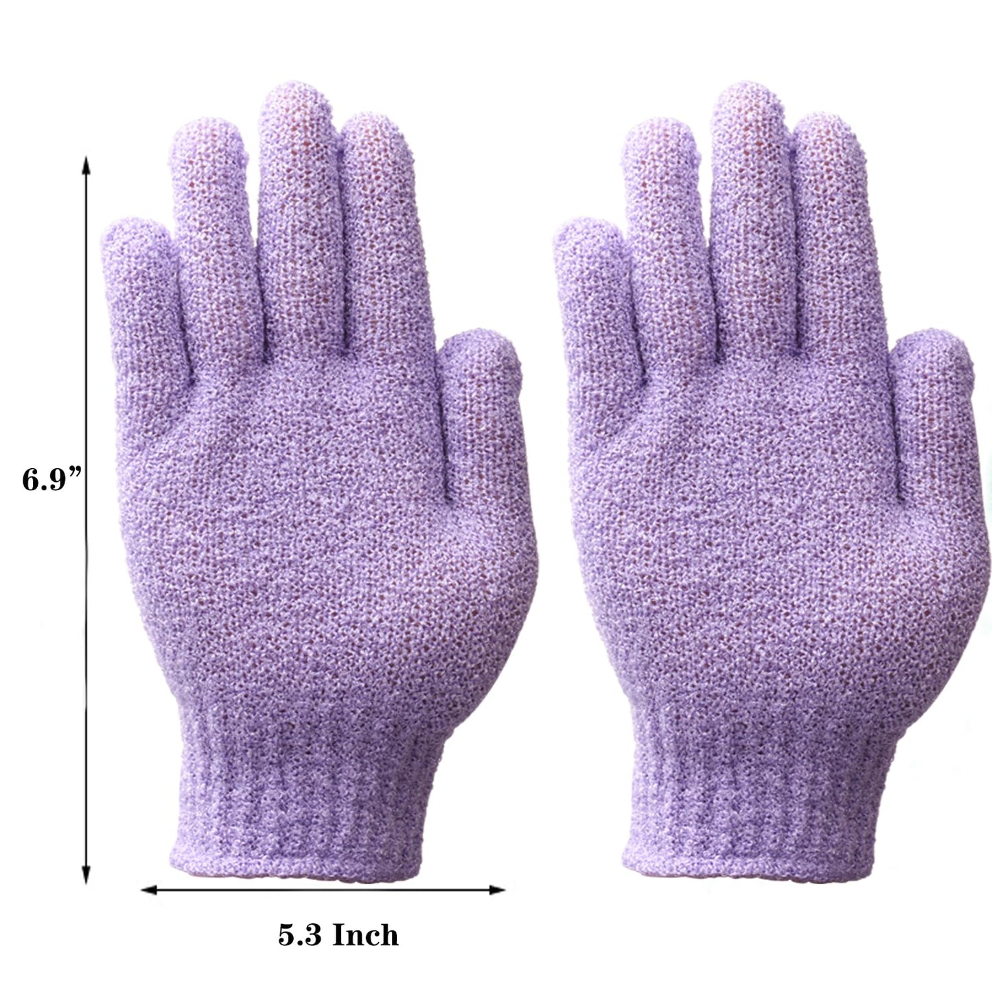Shower Gloves,Double Sided Exfoliating Bath Gloves,Shower Body Scrub Gloves for Women & Men Deep Clean Skin Spa Massage Beauty Skin Shower Scrubber Bathing Accessories,#P207 (1pair Red)