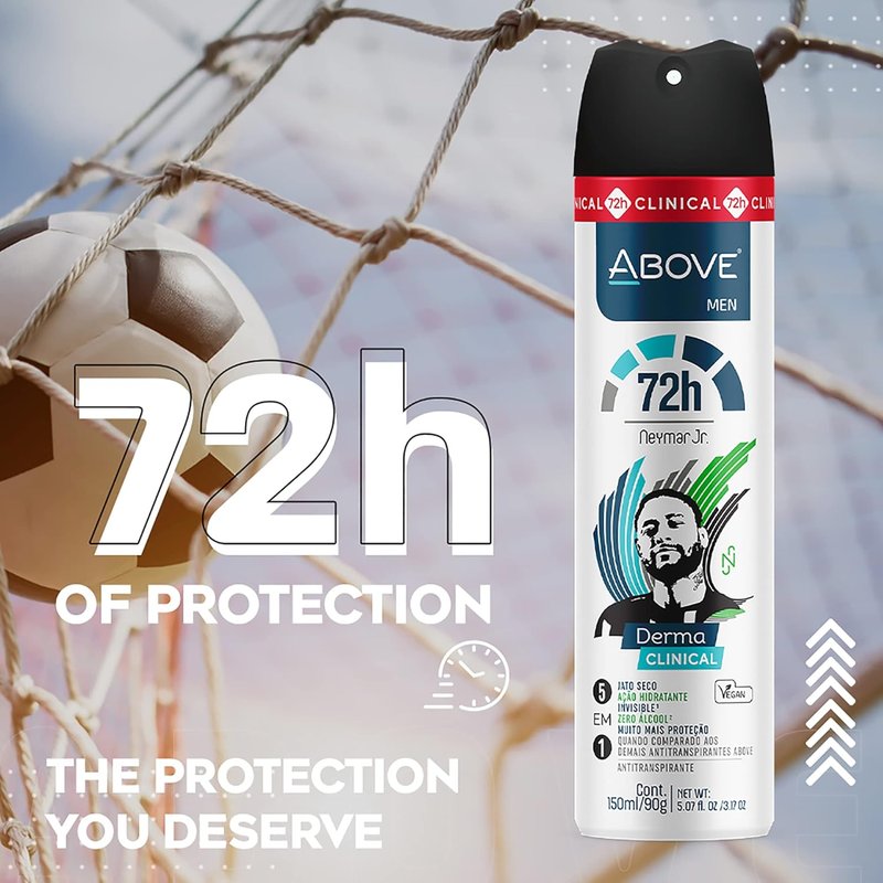 ABOVE Clinical Antiperspirant Deodorant for Men | 72-Hour Protection with Tea Tree Oil - 3.17 oz, Stain-Free Dry Spray