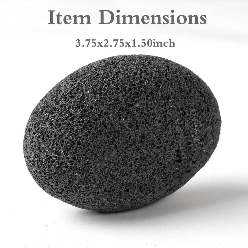 Natural Foot Pumice Stone for Feet, Borogo 4-Pack Lava Pedicure Tools Hard Skin Callus Remover for Feet and Hands Black