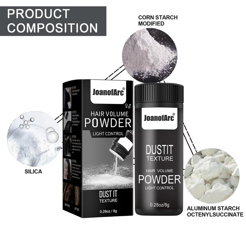 Hair Styling Powder, Hair Texture Powder Adds Volume and Texture Lightweight for a Natural Look, Alll Day Invisible, Flexible Hold,Long-lasting,Matte Finish,No Stickiness for Short to Medium Hair 8g