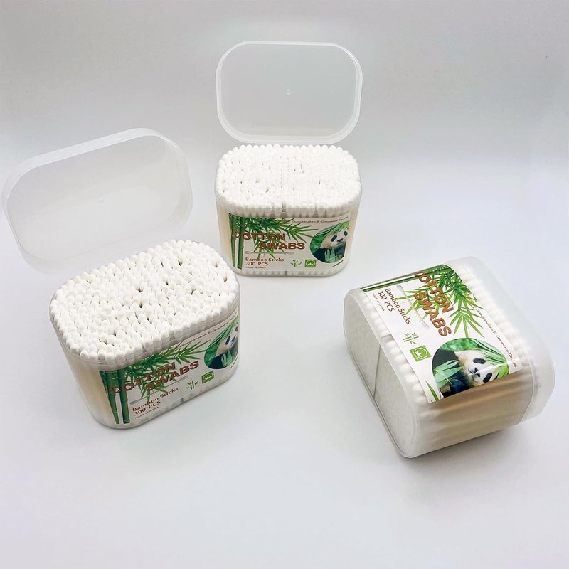 Bamboo Cotton Swabs - 900 Biodegradable Wooden Cotton Buds for Eco-Friendly Cleaning