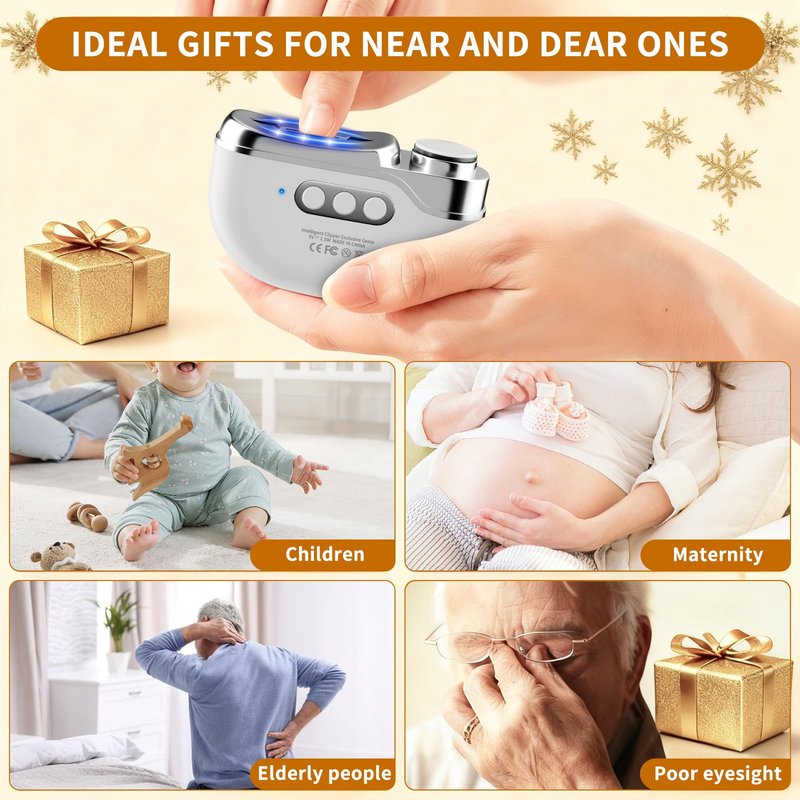 2026 New Electric Nail Clipper for Thick Nails, 4-in-1 Rechargeable 3-Speed Electric Nail Trimmer & Polisher with LED Light, Nail Lamp & Storage, Ideal for Seniors, Adults & Kids,Fingernails &Toenails