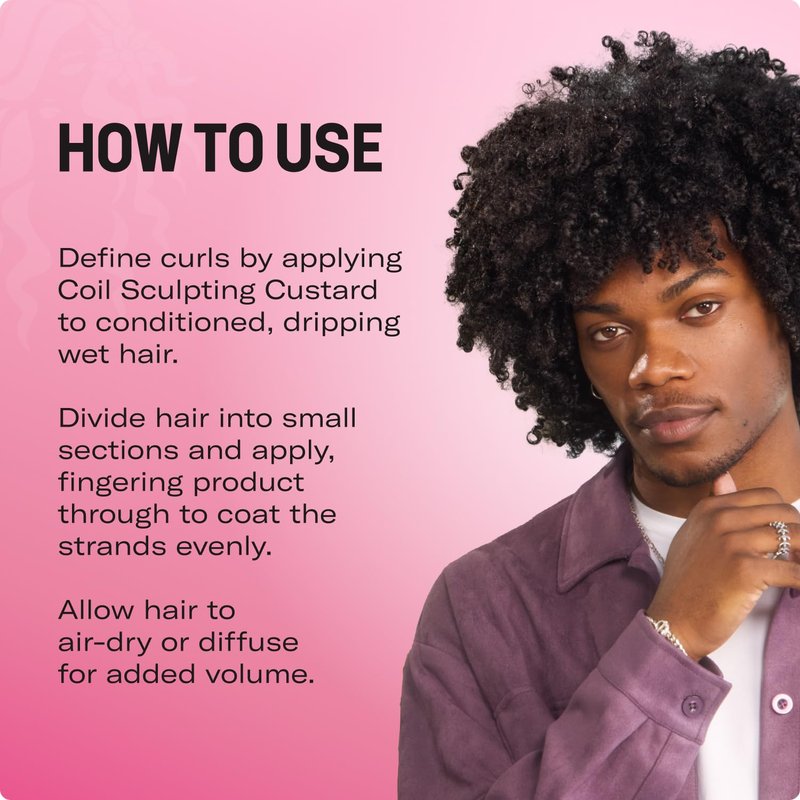 Mielle Organics Pomegranate & Honey Curl Cream - Coil Sculpting Custard for Type 4 Hair - Hydrates, Controls Frizz, Conditions & Adds Shine,12 Fl Oz