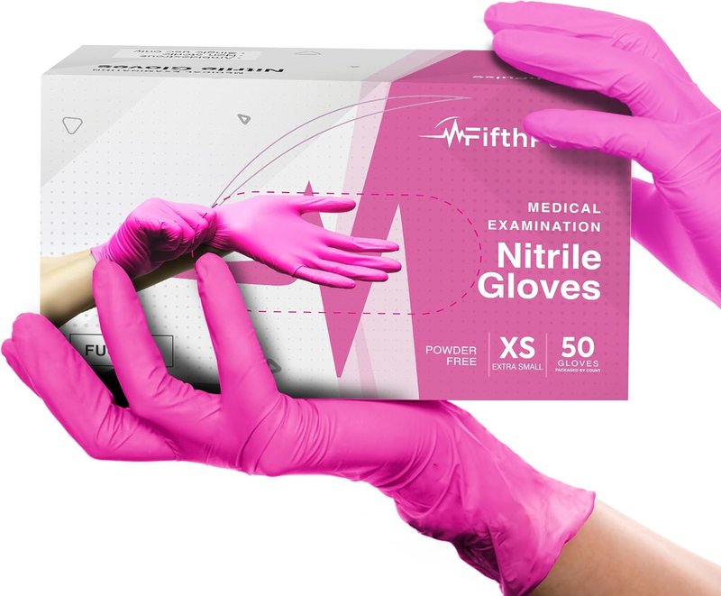 Fuchsia Hot Pink Nitrile Disposable Gloves - 3 Mil Medical Exam | Powder & Latex Free