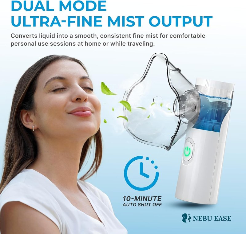 Nebu Ease Portable Facial Steamer - Handheld Rechargeable Mist Device with Dual Output Levels | Compact Travel Design