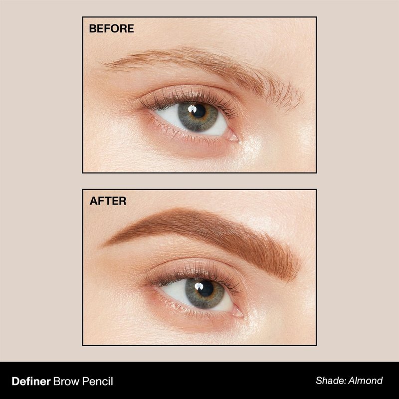 Morphe Definer Dual-Ended Brow Pencil - Precision Slanted Tip for Shaping & Filling - Almond (0.003 oz)