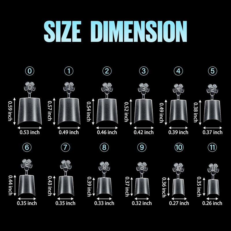 Short Coffin Nail Tips - 510Pcs Acrylic Half Cover | 12 Sizes, Matte Gel for Beginners & Pros