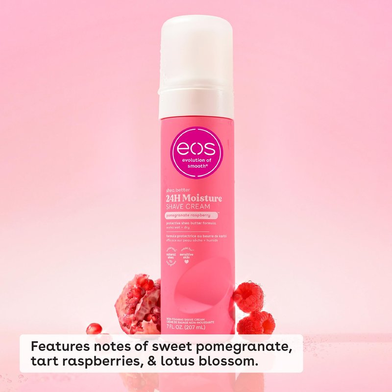 eos Shea Better Shave Cream- Pomegranate Raspberry, Shea Butter, Aloe Vera, 24H Moisturizing Shaving Cream for Women, 7 fl oz, 2-Pack