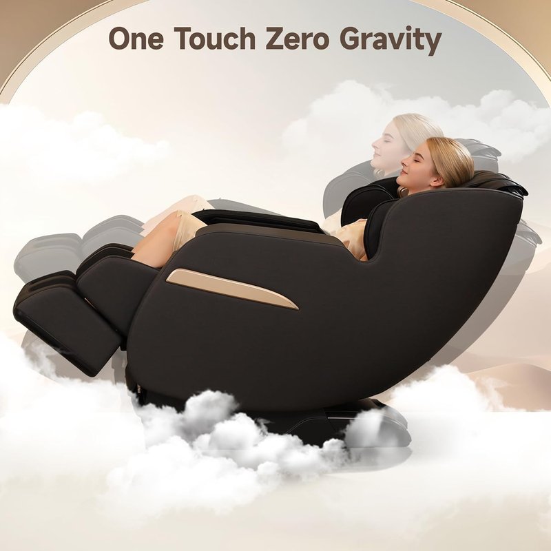 Real Relax 2D SL-Track Massage Chair - Full Body Zero Gravity Recliner with 8 Auto Modes & Voice Broadcast | Black