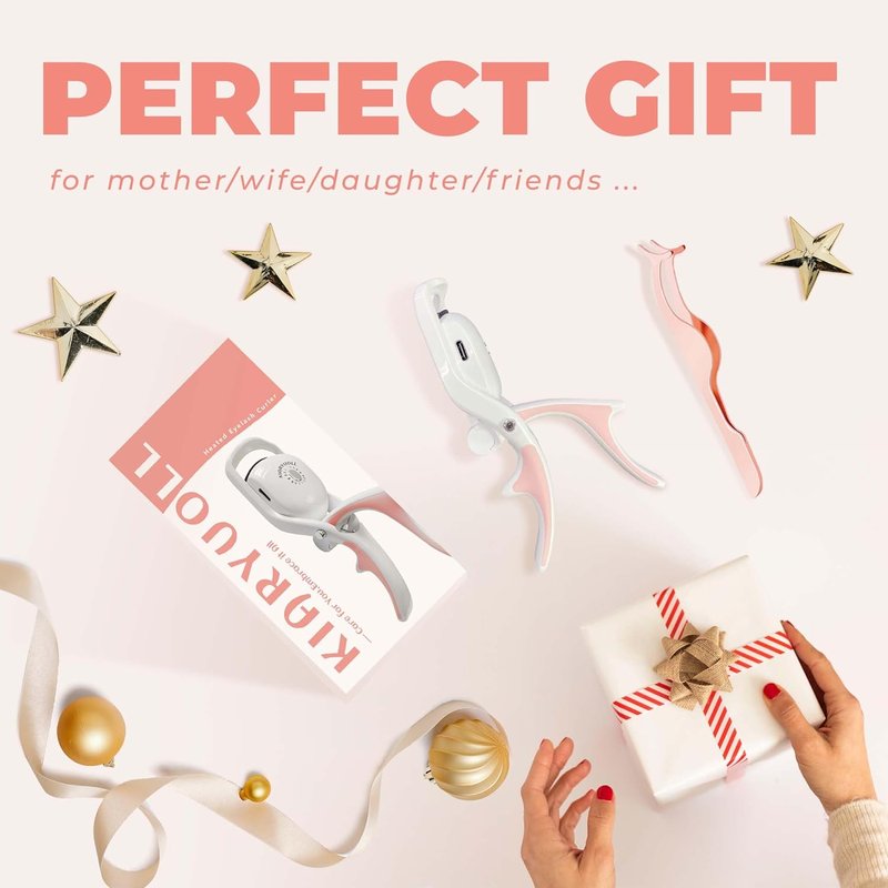 Electric Heated Eyelash Curler Kit Hot Lash Therapy Professional Eyelash Tools Battery Powered Lash Lifter Rechargeable Clamp for Various Eye Types Plastic Material (Colour White)