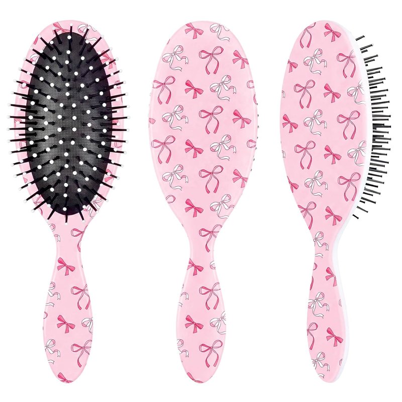 Detangling Hair Brush for Girls - Pain-Free Curly Hair Brush with Pink Bow Design | Ideal for Kids