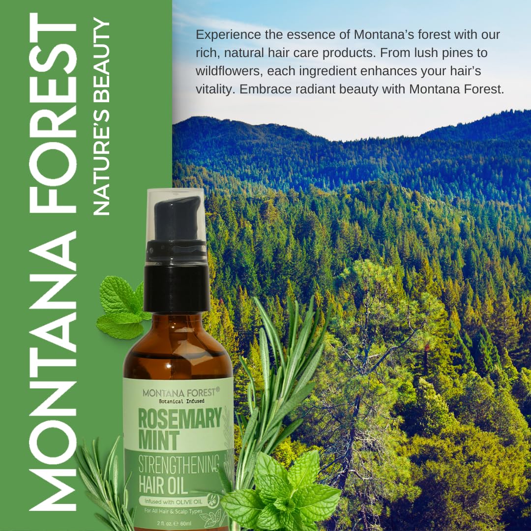 Skiennix Rosemary Mint Hair Oil - 2 Fl Oz | Biotin & Olive Oil Infused for Growth & Shine