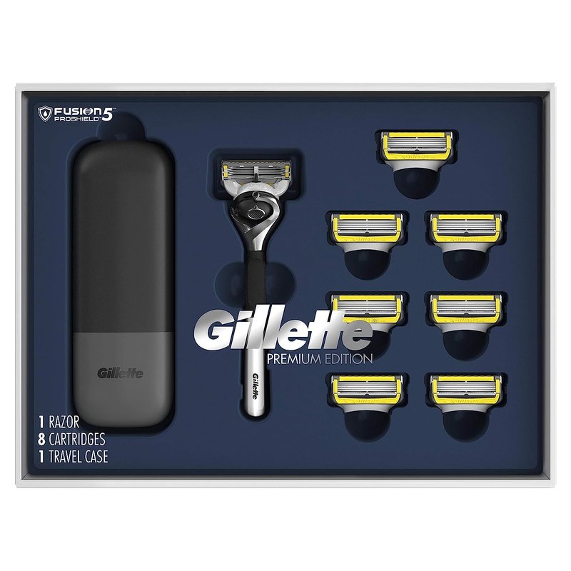 Gillette ProGlide Shield Razors for Men - 8 ProShield Blade Refills & Travel Case | Premium Edition